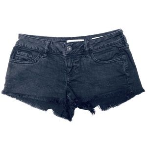 BULLHEAD Y2K Ultra low rise denim jean short short black 0